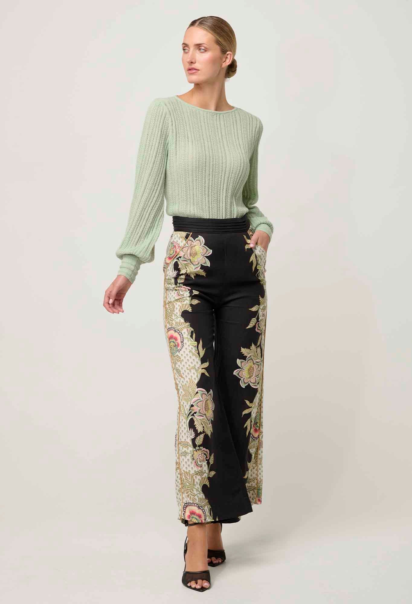 merida linen viscose pant, mariposa nero
