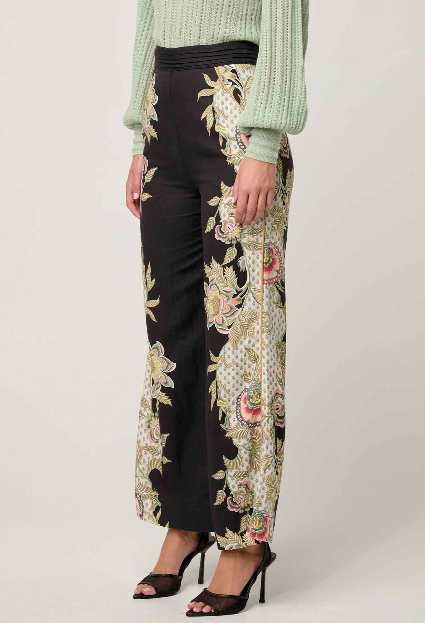 merida linen viscose pant, mariposa nero