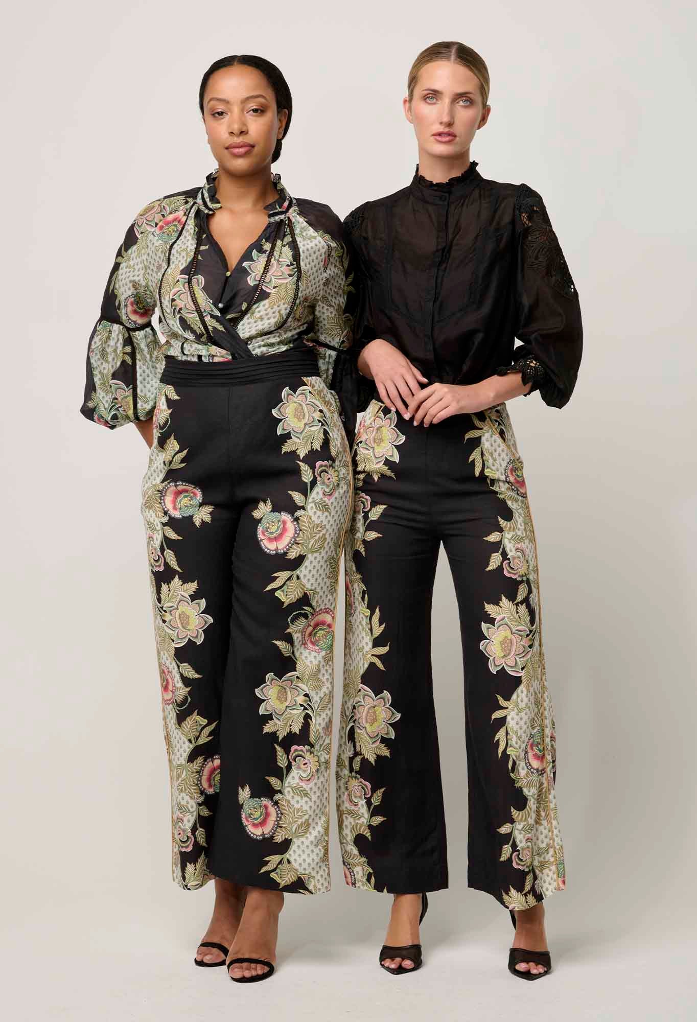 merida linen viscose pant, mariposa nero