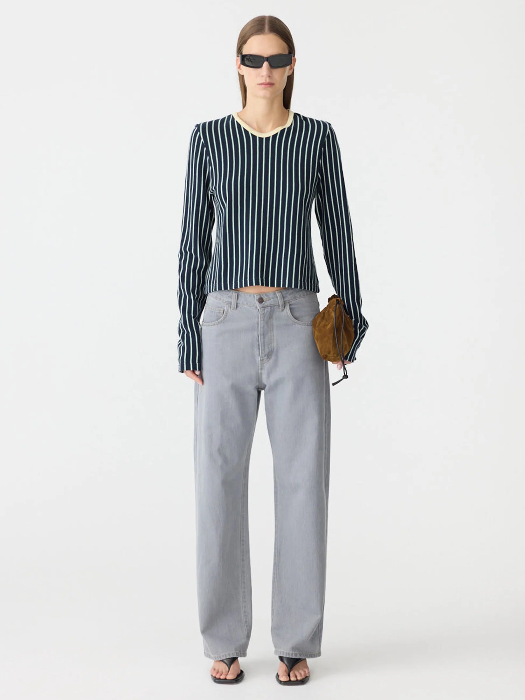 Stripe V-Neck Long Sleeve Baby T-Shirt