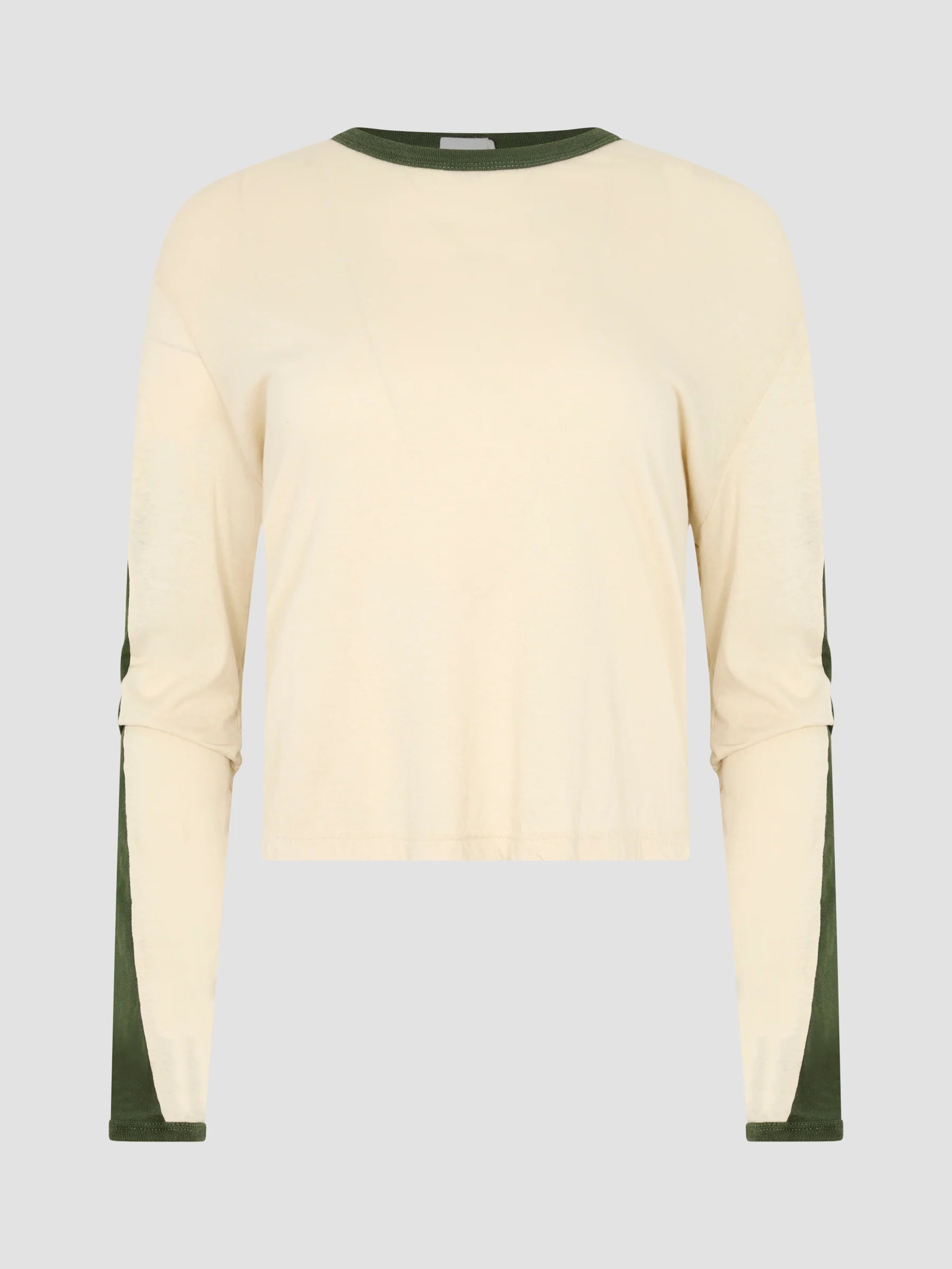 Racer Sleeve Long Sleeve T-Shirt, Soft ecru/khaki