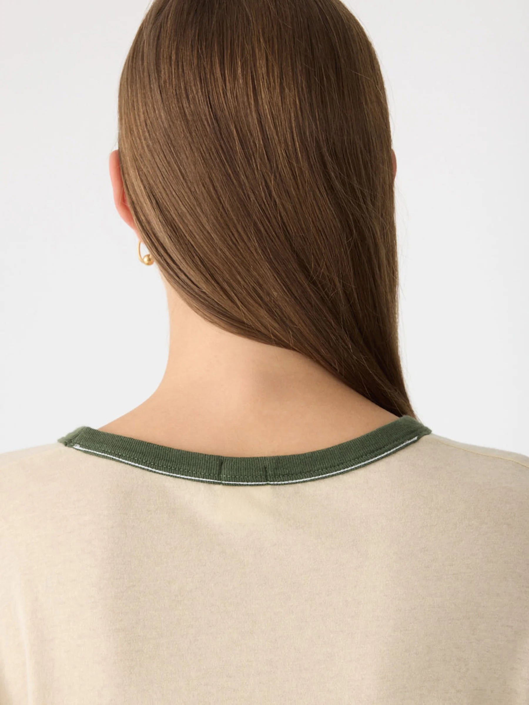 Racer Sleeve Long Sleeve T-Shirt, Soft ecru/khaki