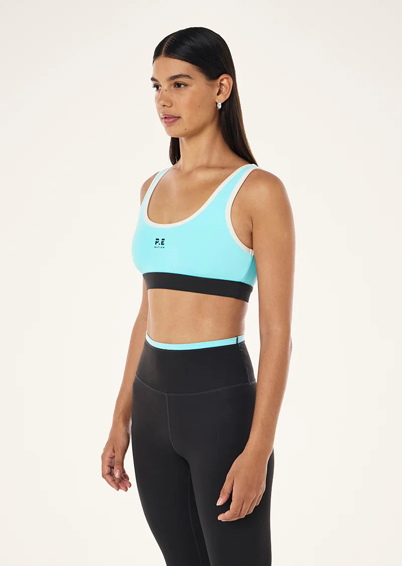 Pursuit sports bra, aqua