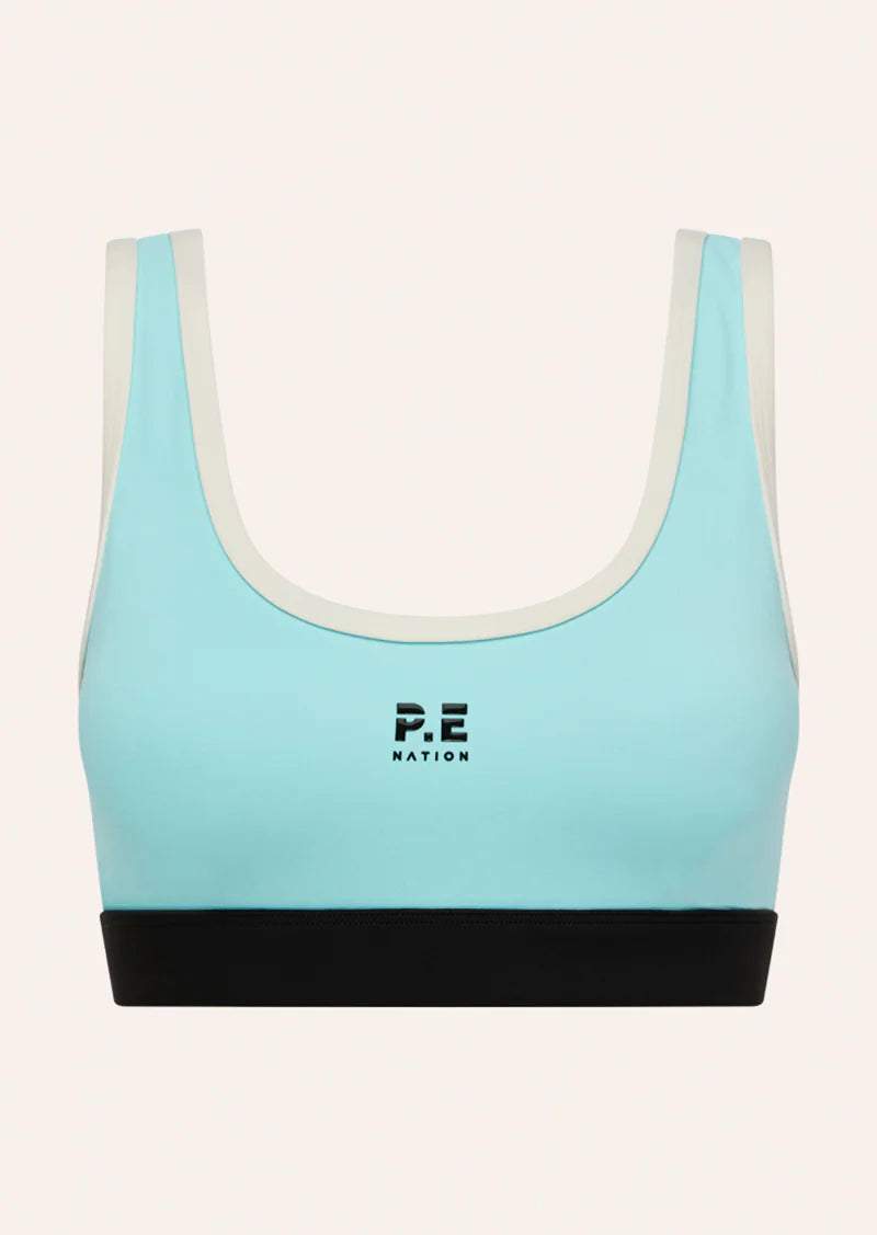 Pursuit sports bra, aqua