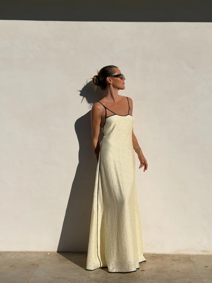 The Violeta dress, creme jacquard