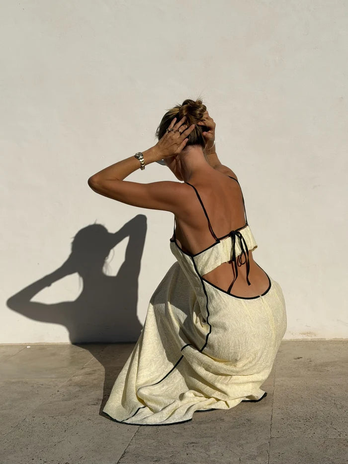 The Violeta dress, creme jacquard