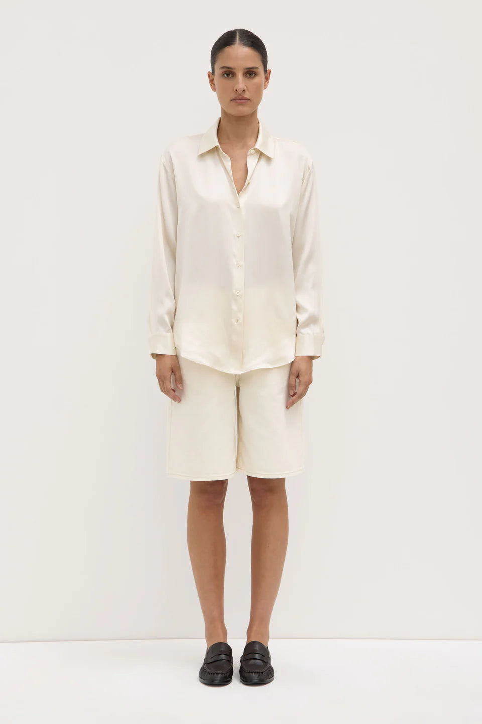 Pippa silk shirt, cream