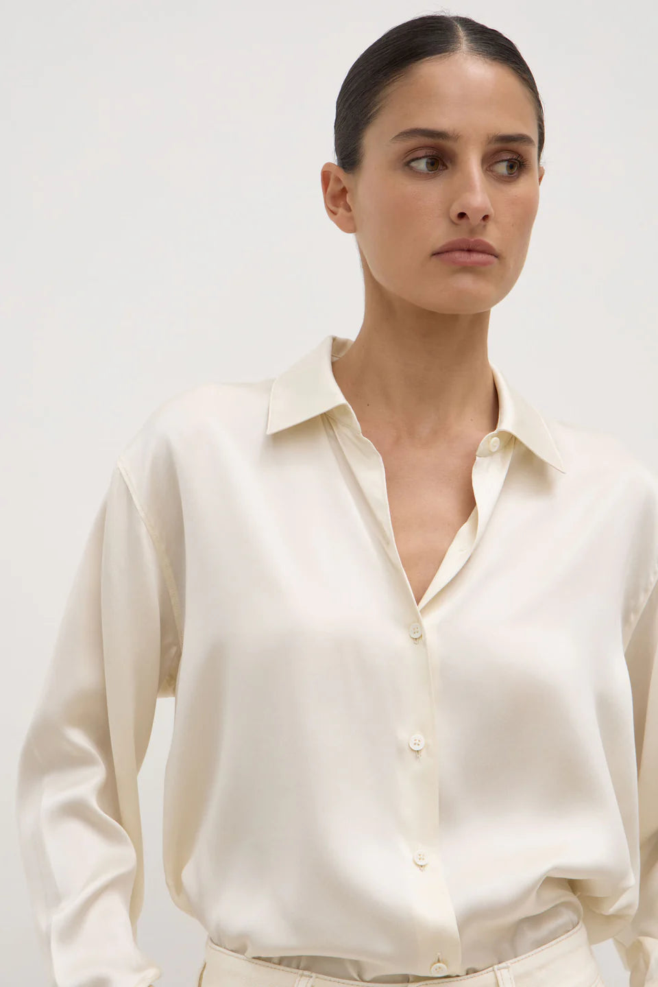 Pippa silk shirt, cream