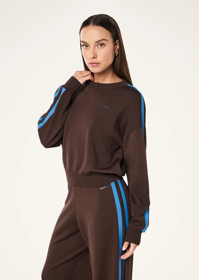Retreat knit jumper, coffee/marina
