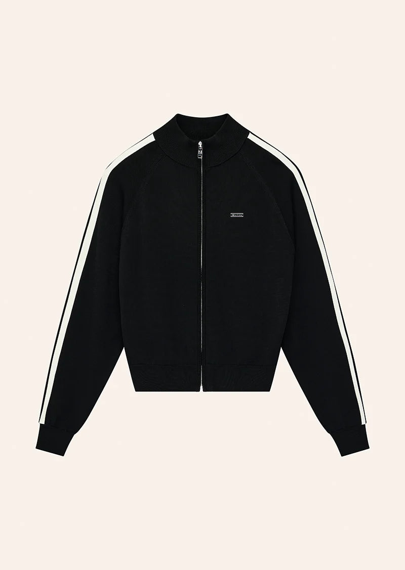 Retreat knit jacket, black/whisper white