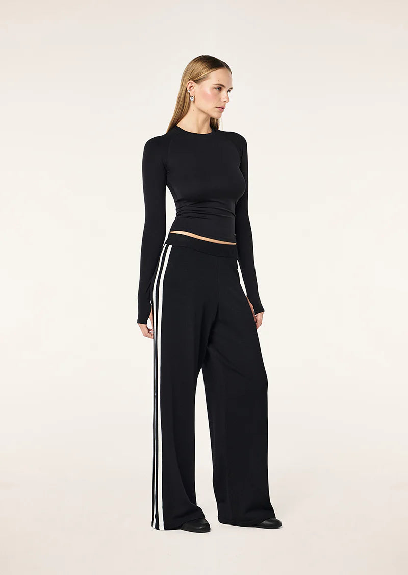Retreat knit pant, black/whisper white