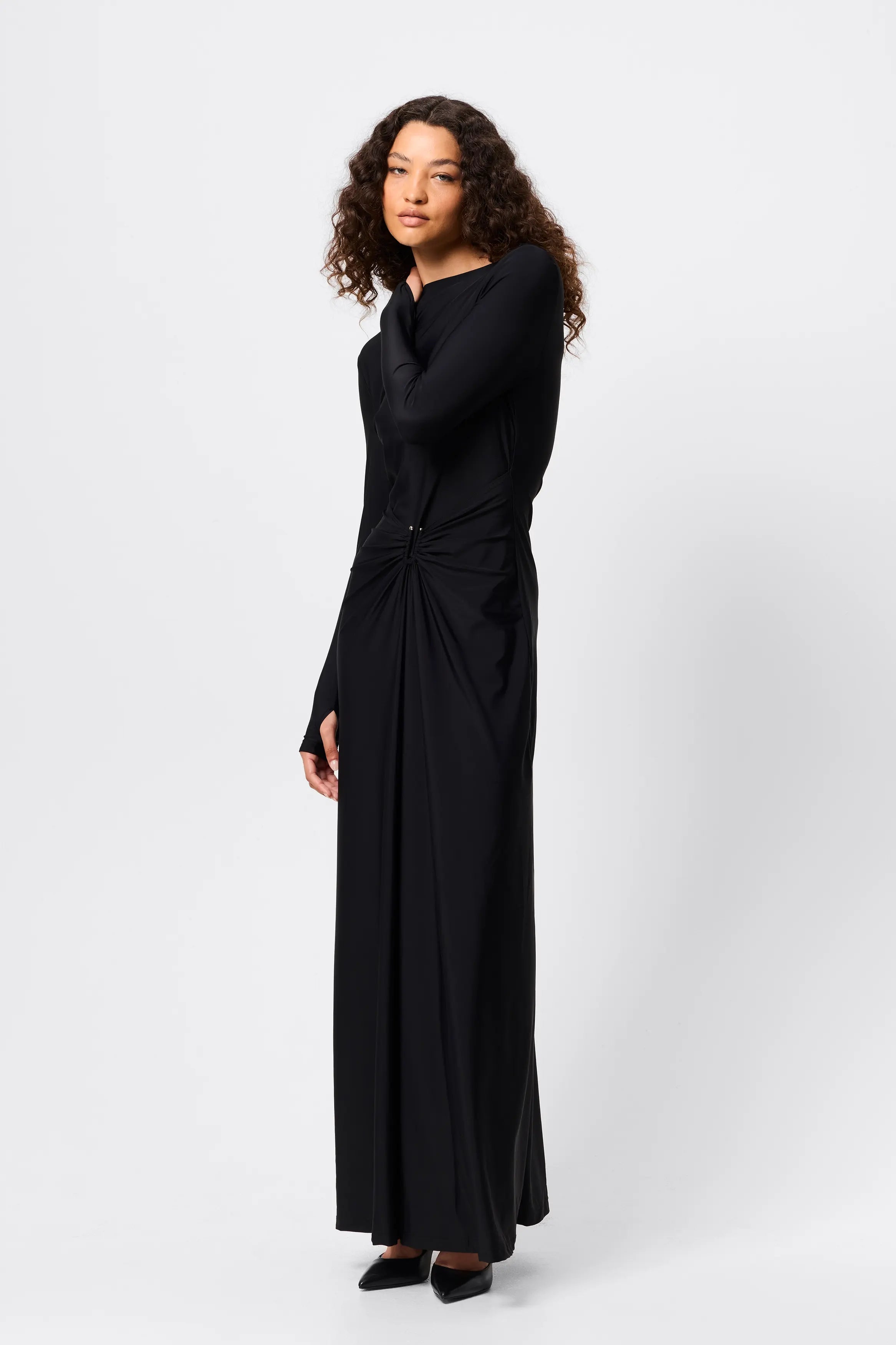 Regal maxi dress, black