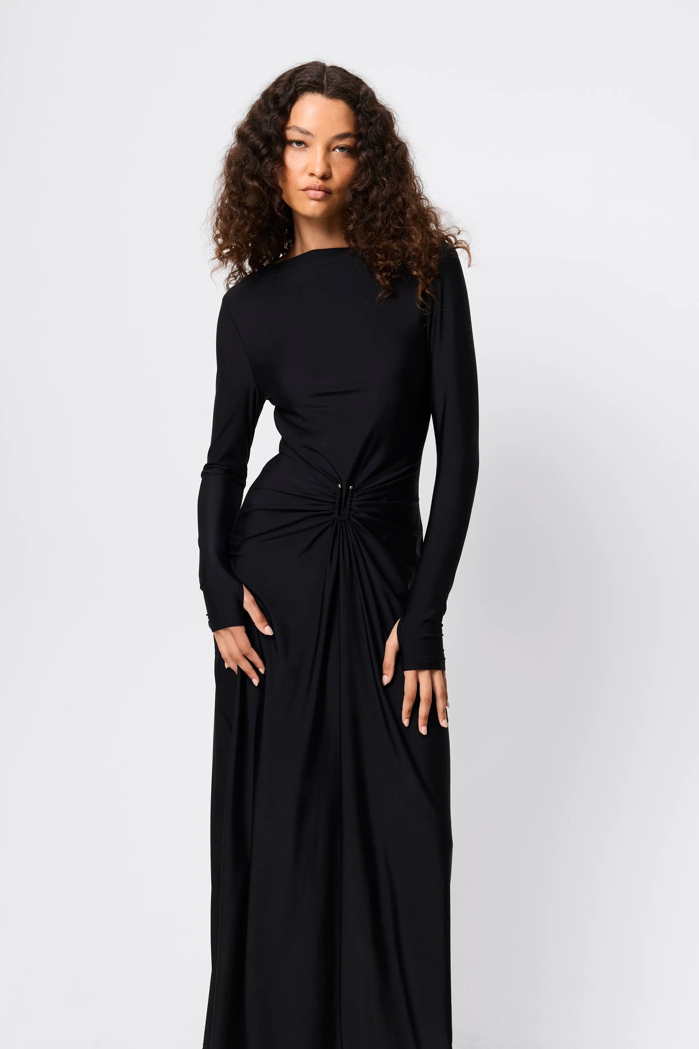 Regal maxi dress, black