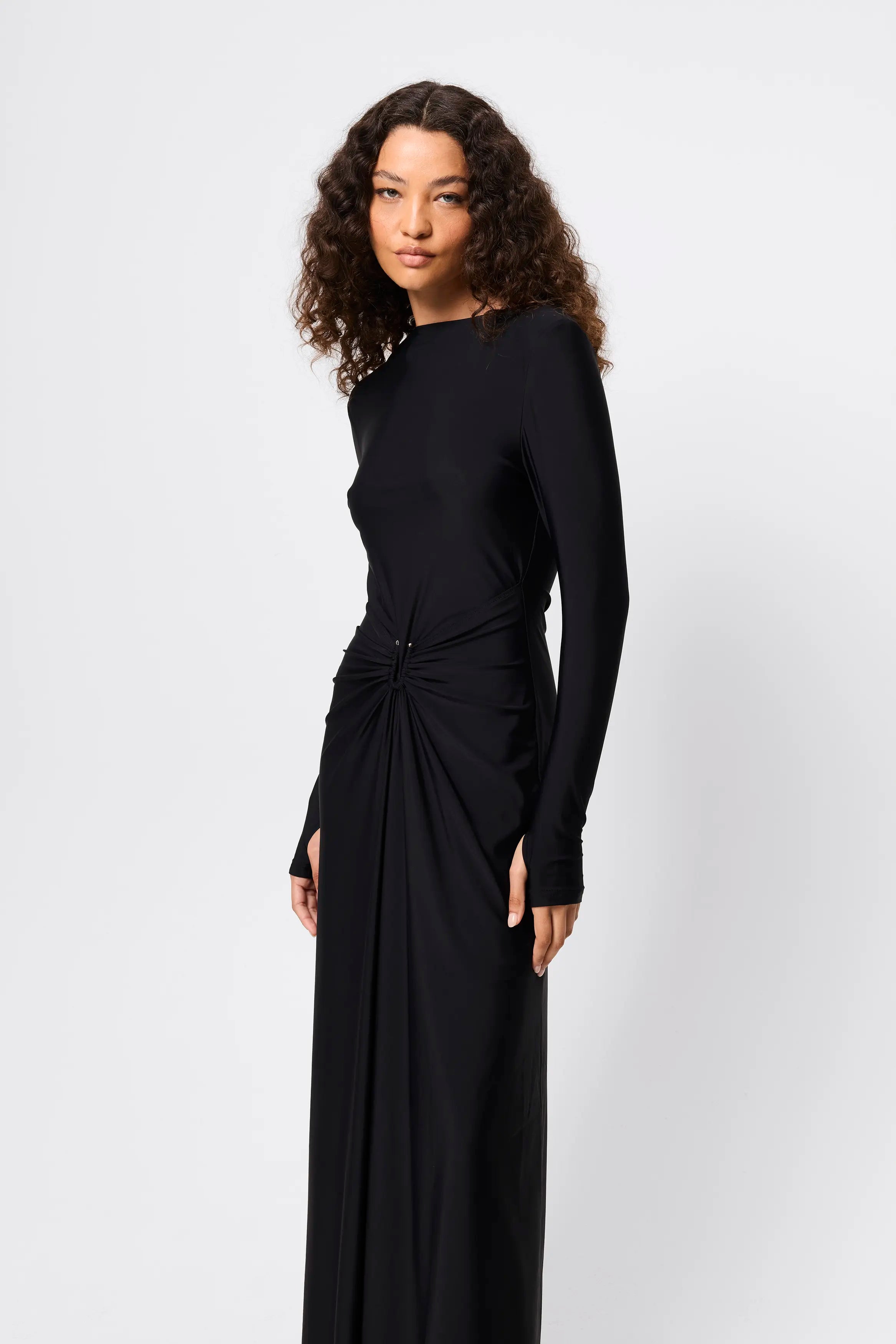 Regal maxi dress, black
