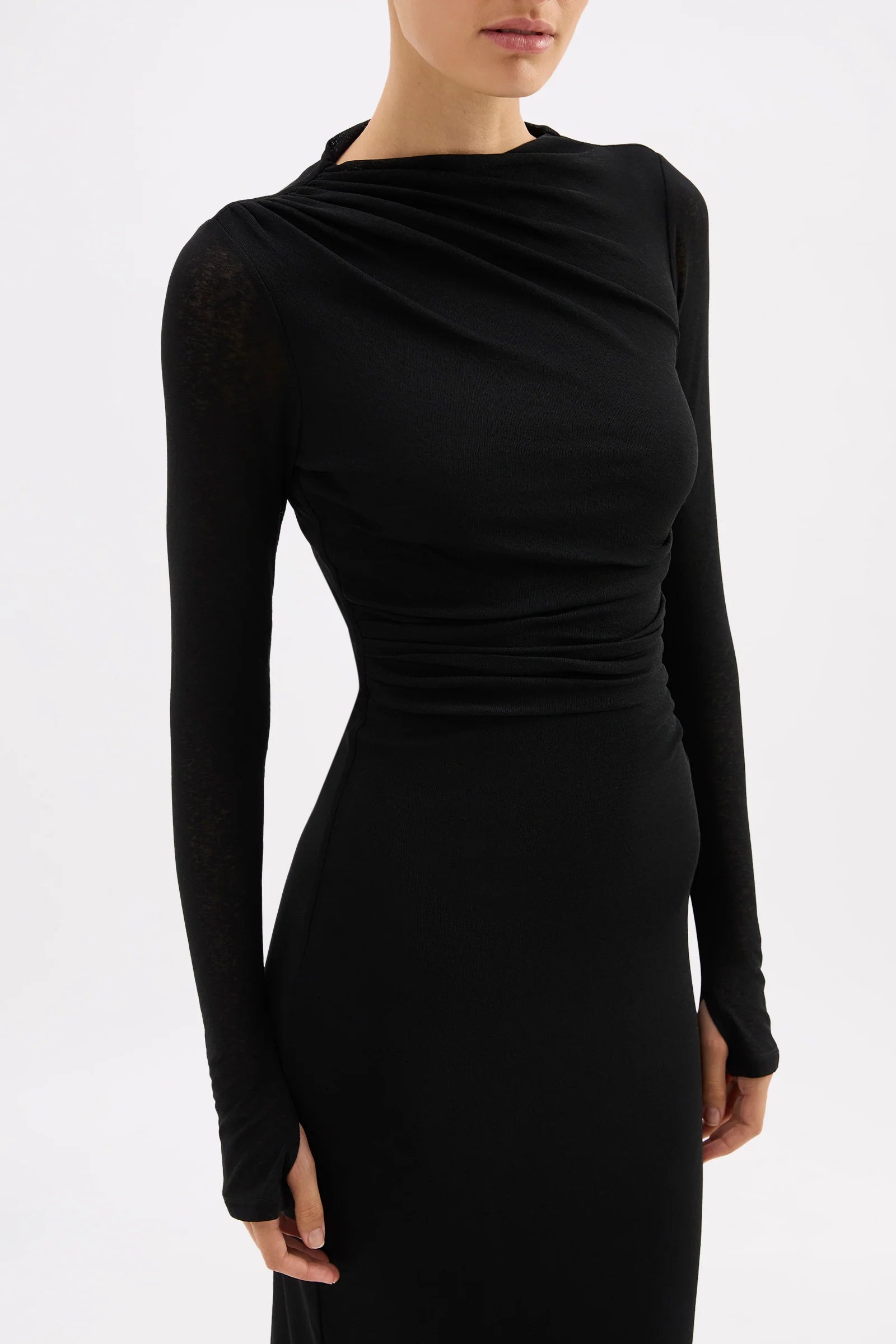 Juniper mesh maxi dress, black