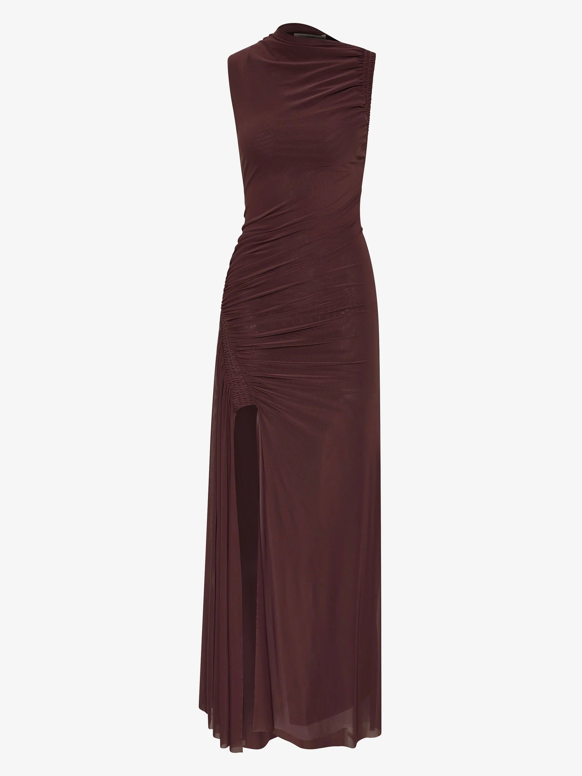 Marabou maxi dress, aubergine
