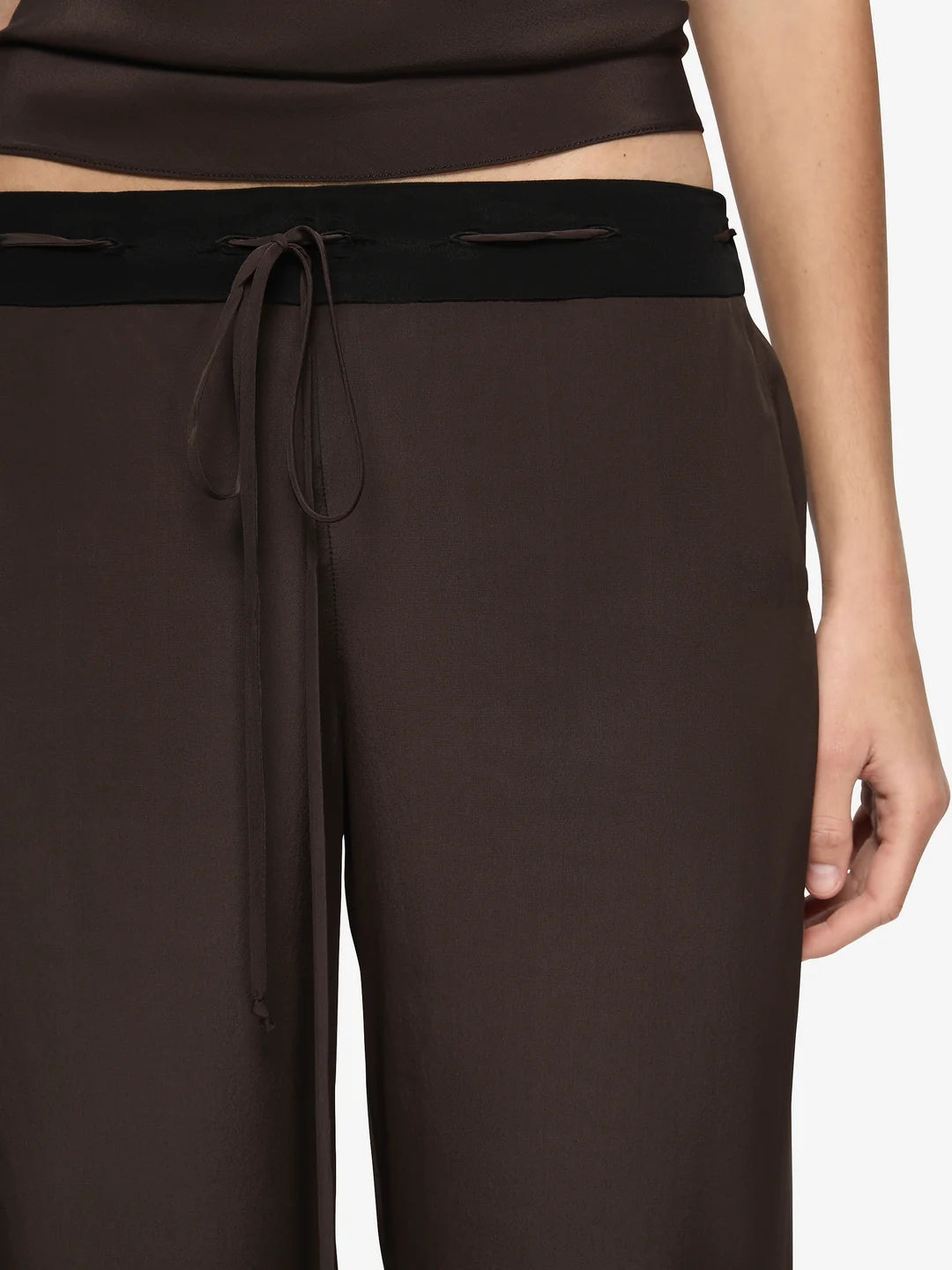Eleni pant, dark chocolate/black