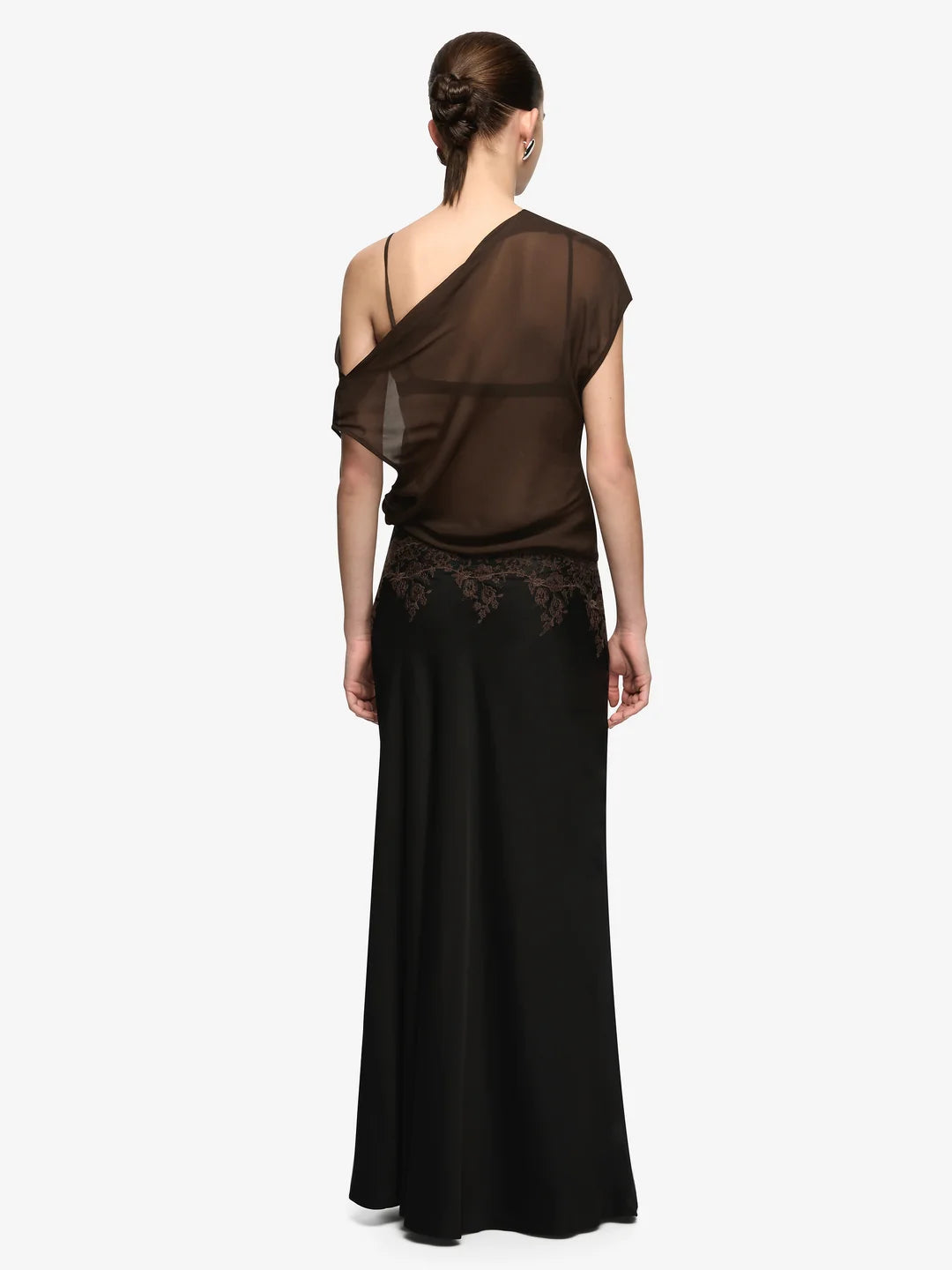 Orsina maxi skirt, black/bitter choc