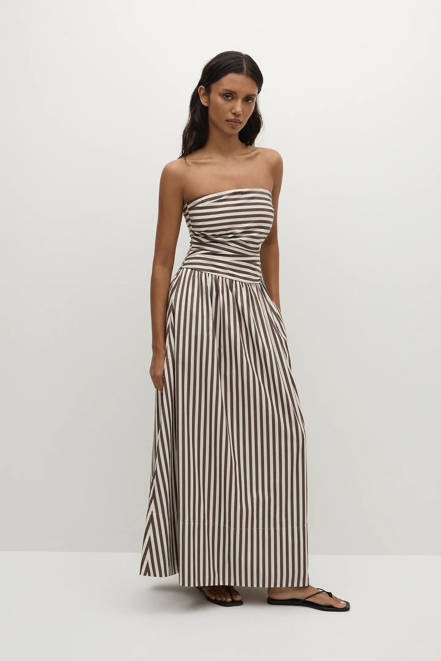 Vera Maxi Dress Norway, Stripe Espresso