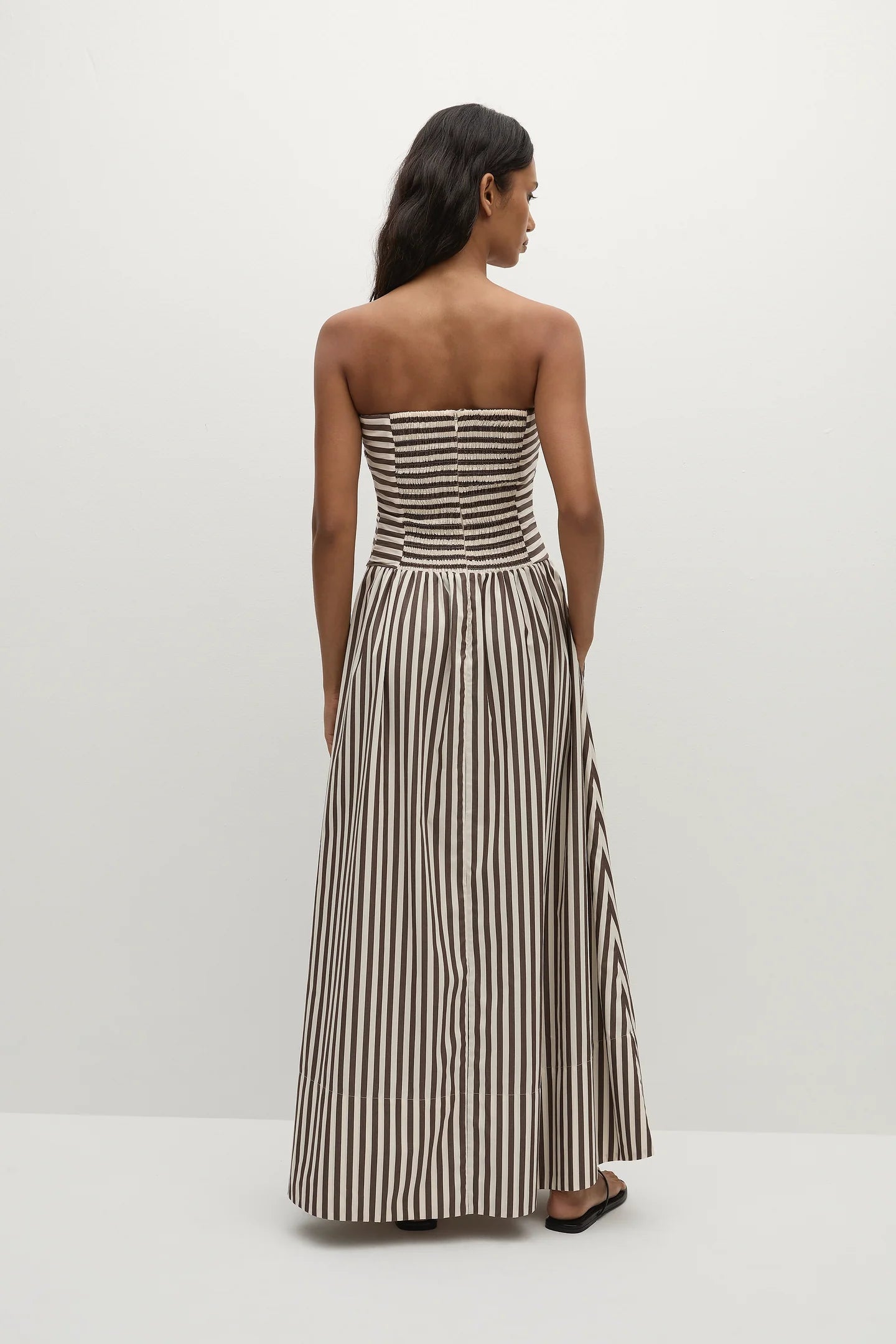 Vera Maxi Dress Norway, Stripe Espresso