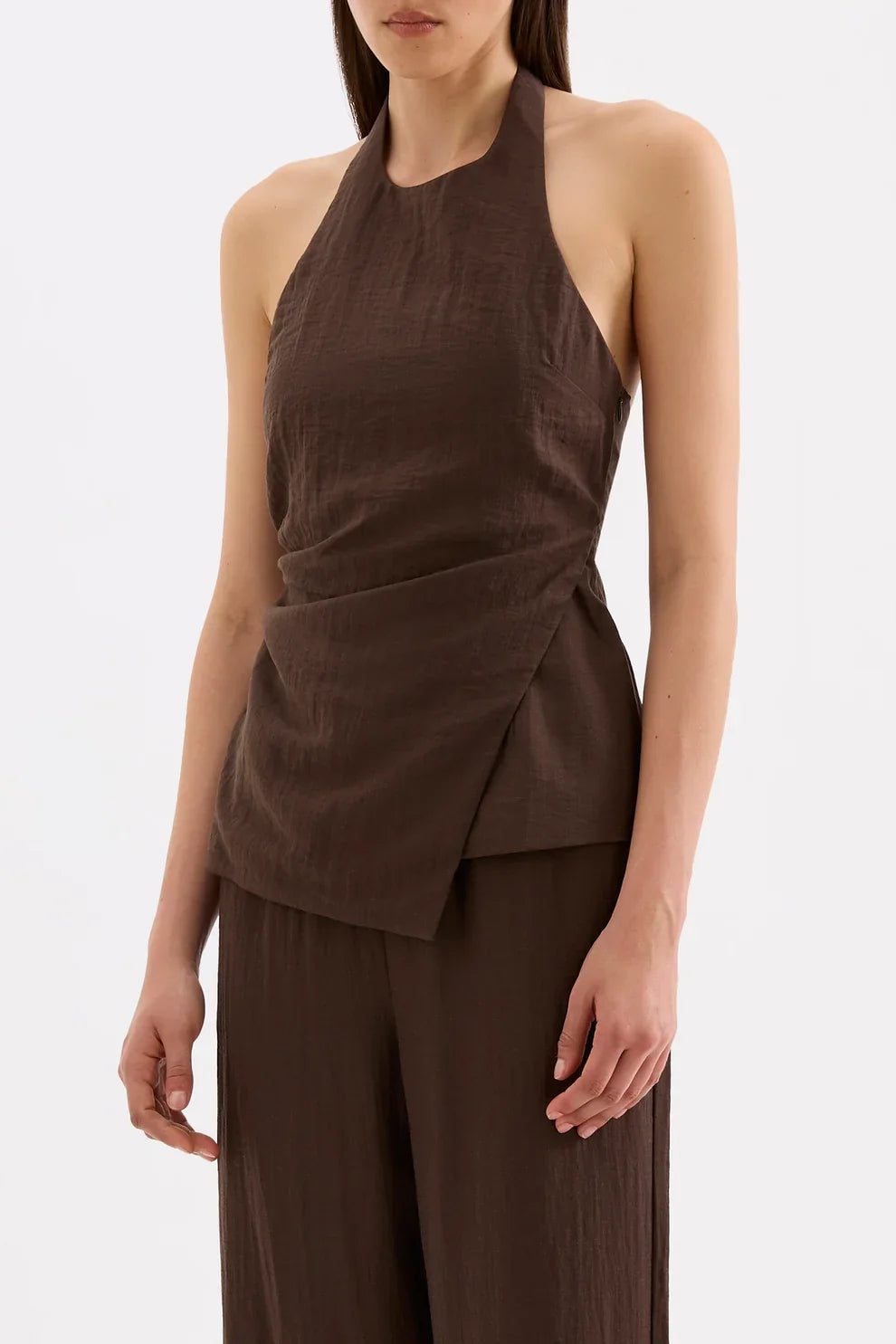 Juno halter top, chocolate