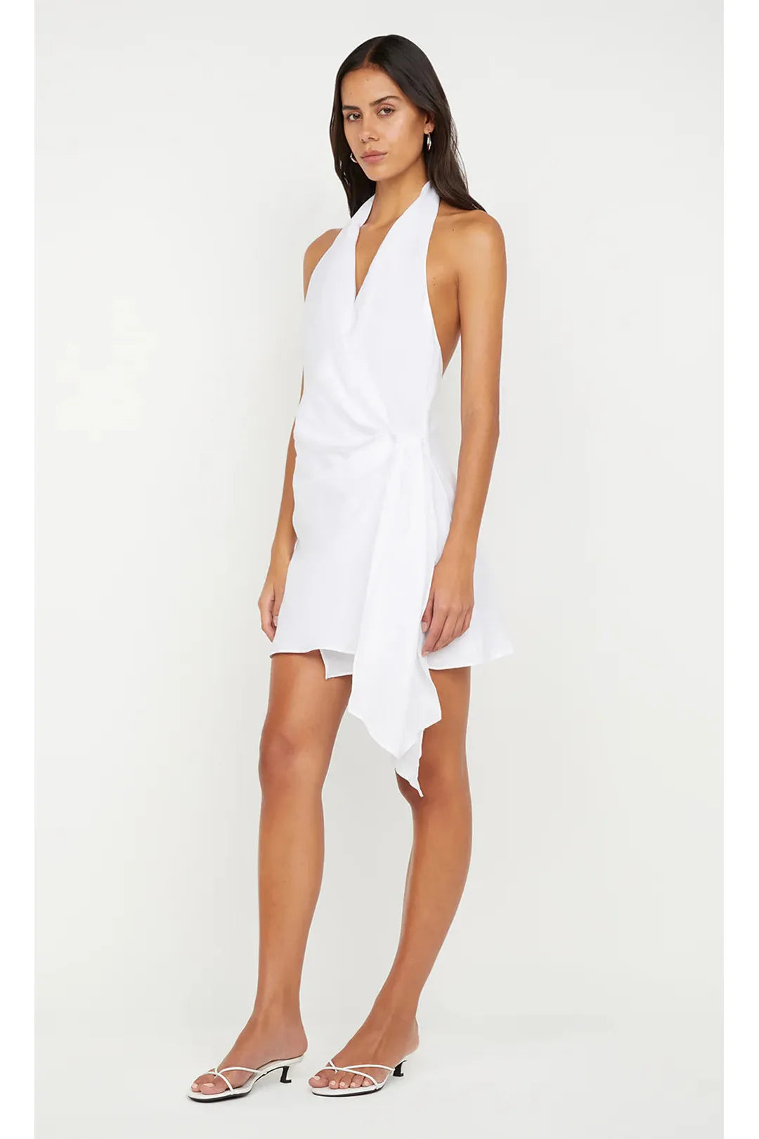 Aubree wrap mini dress, white