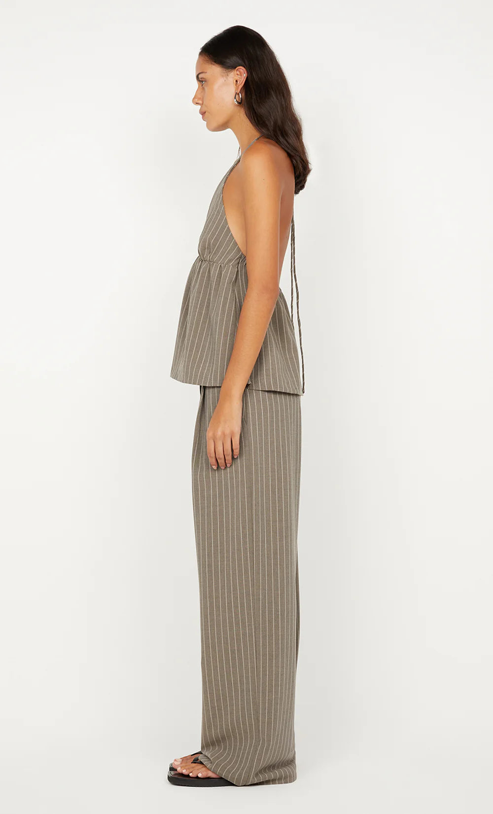 Jonni Halter top, charcoal stripe