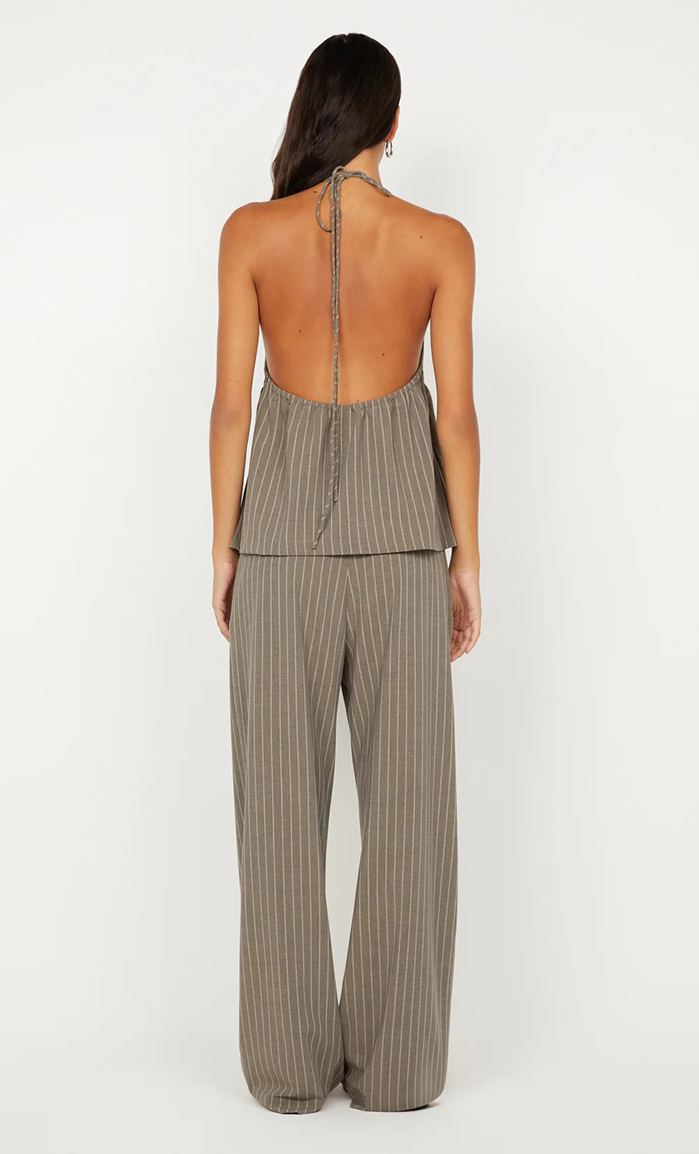 Jonni Halter top, charcoal stripe