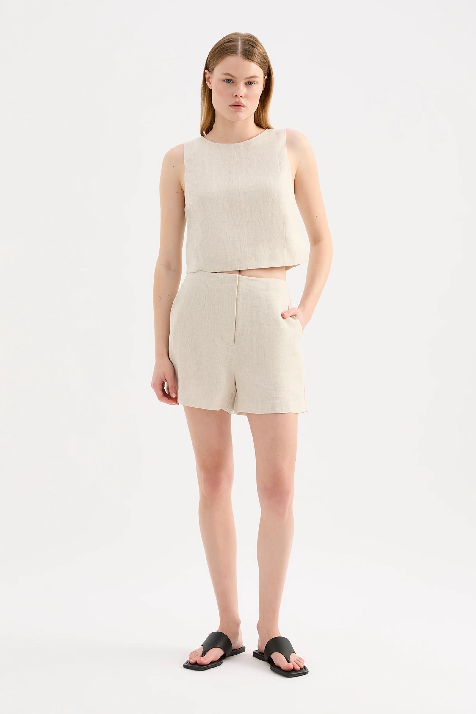 Marli linen short, natural