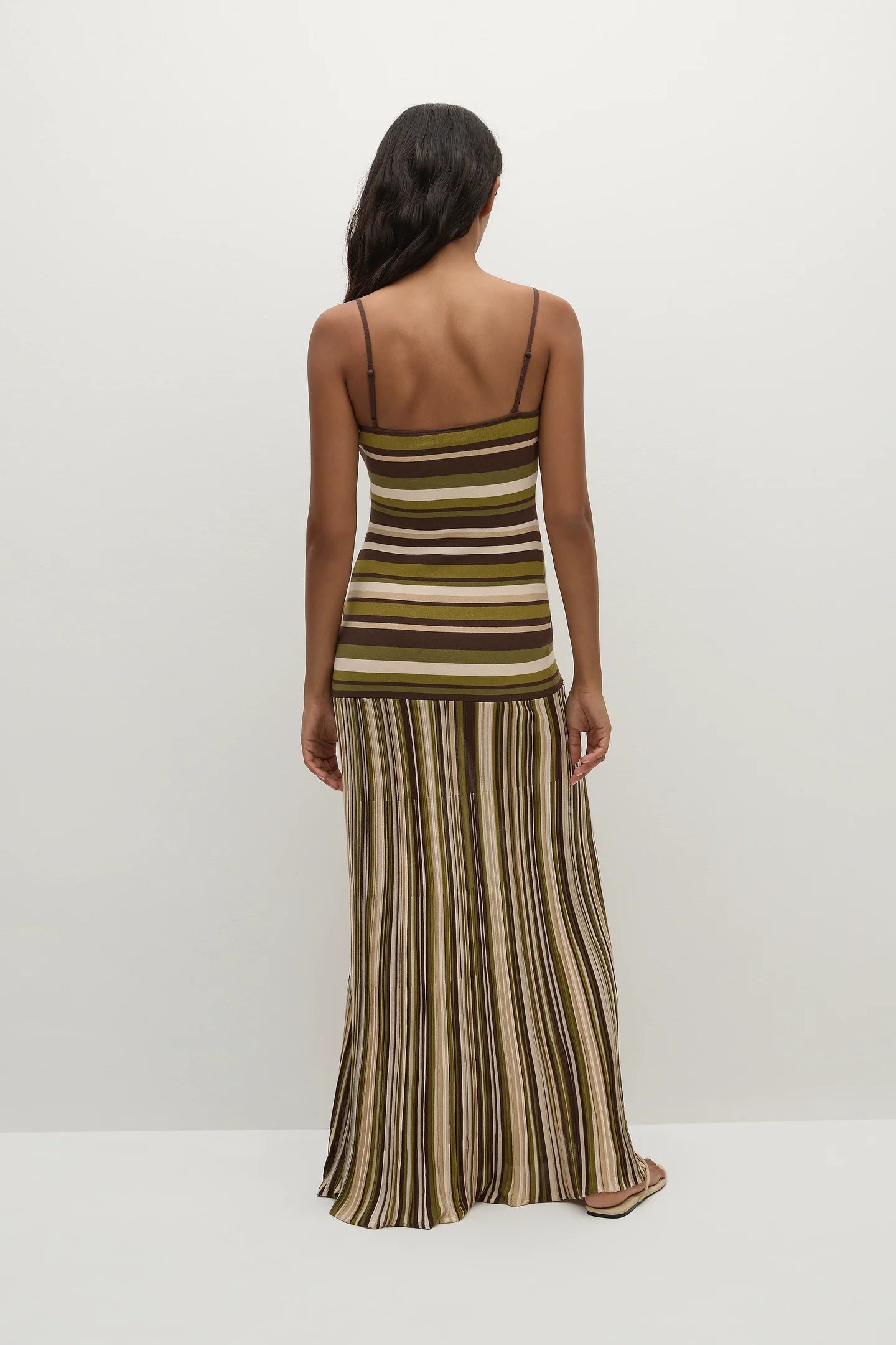 Essenia Knit Dress, Espresso Pine Stripe
