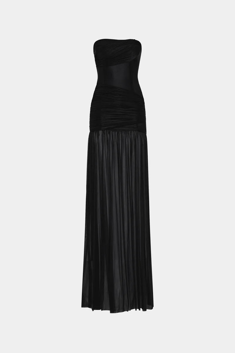 Ember wrapped dress, black