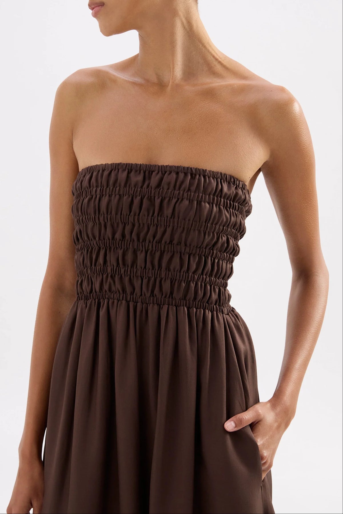 Zuri tencel maxi dress, chocolate