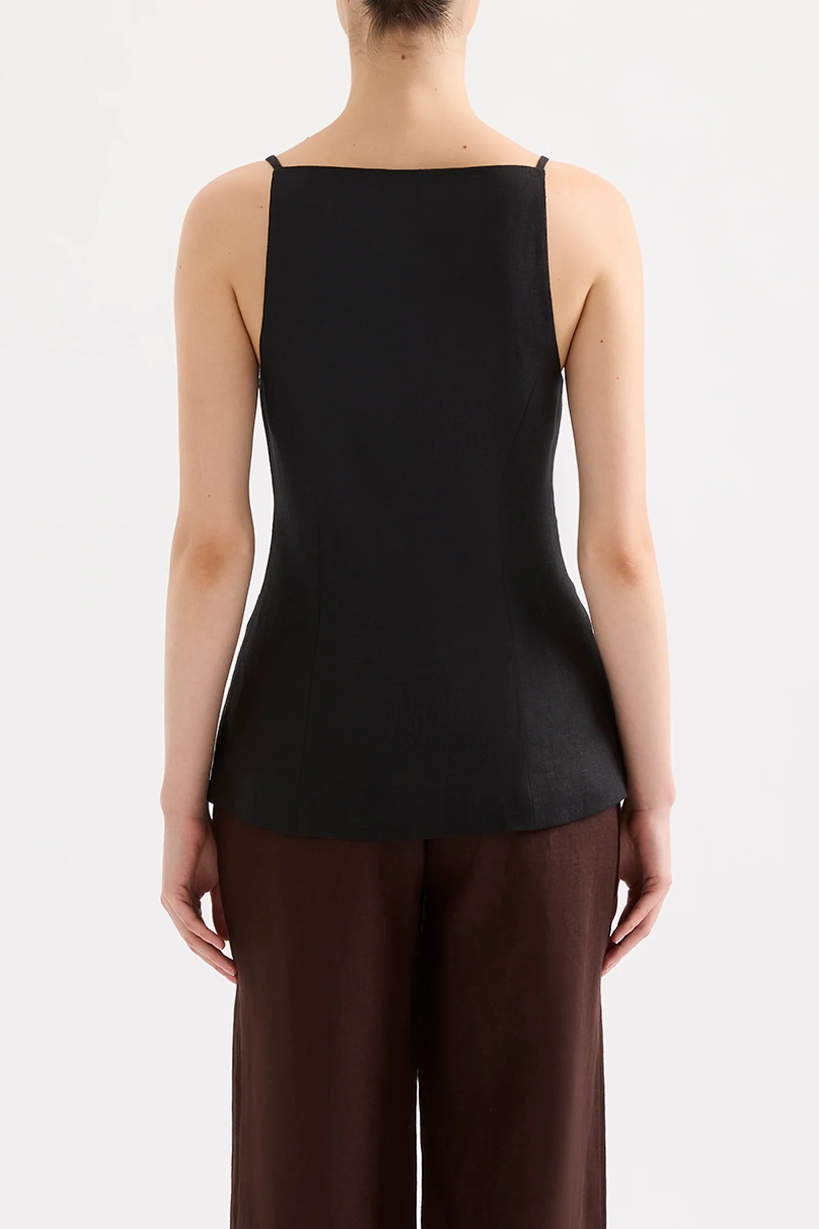 Lawrence linen vest, black