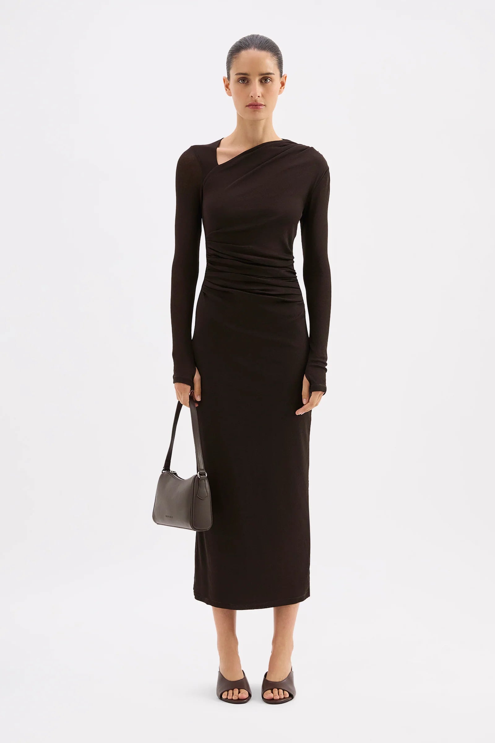 Marti mesh maxi dress, espresso