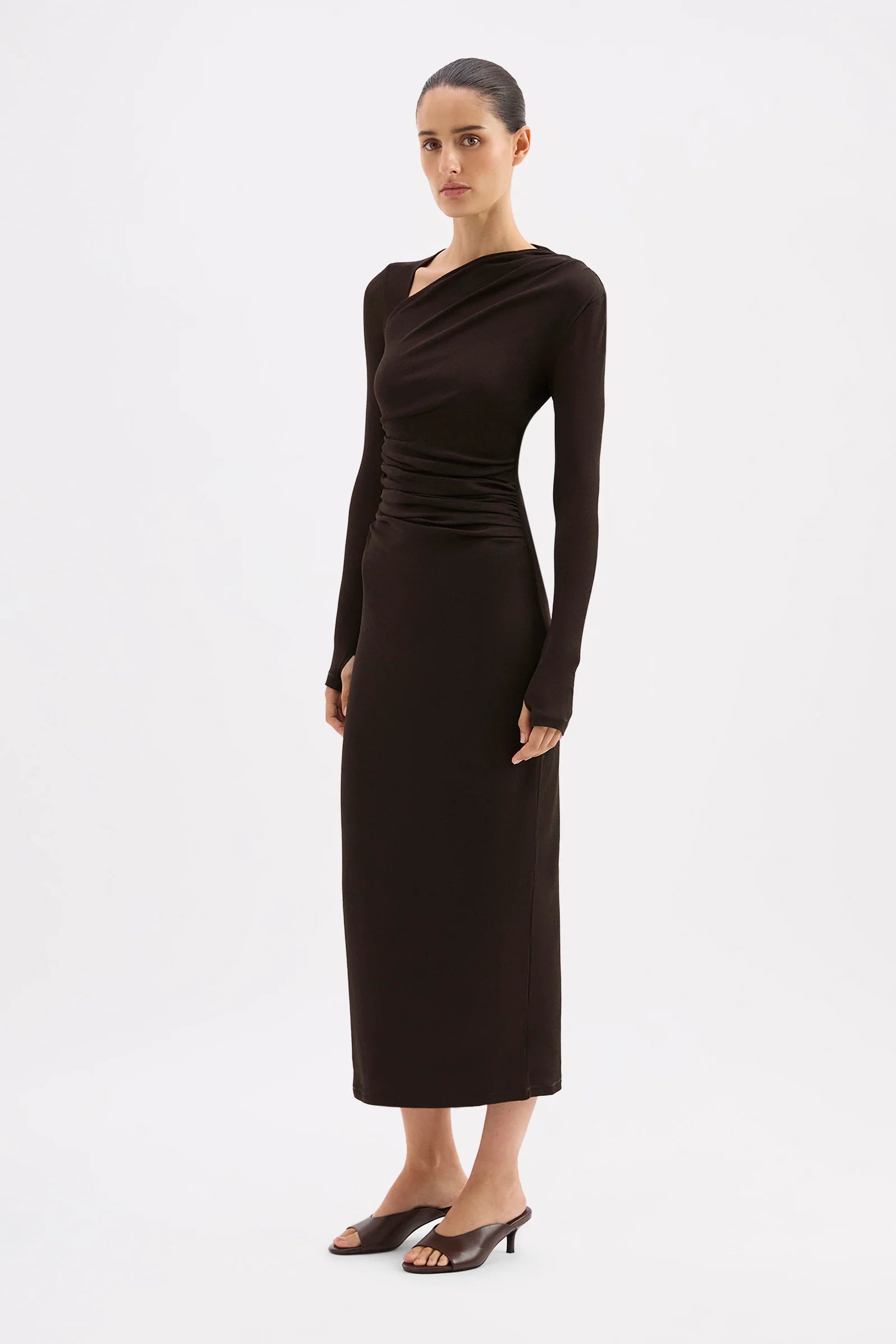Marti mesh maxi dress, espresso