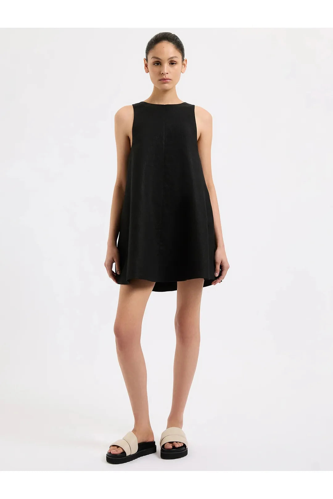 Nemi linen dress, black