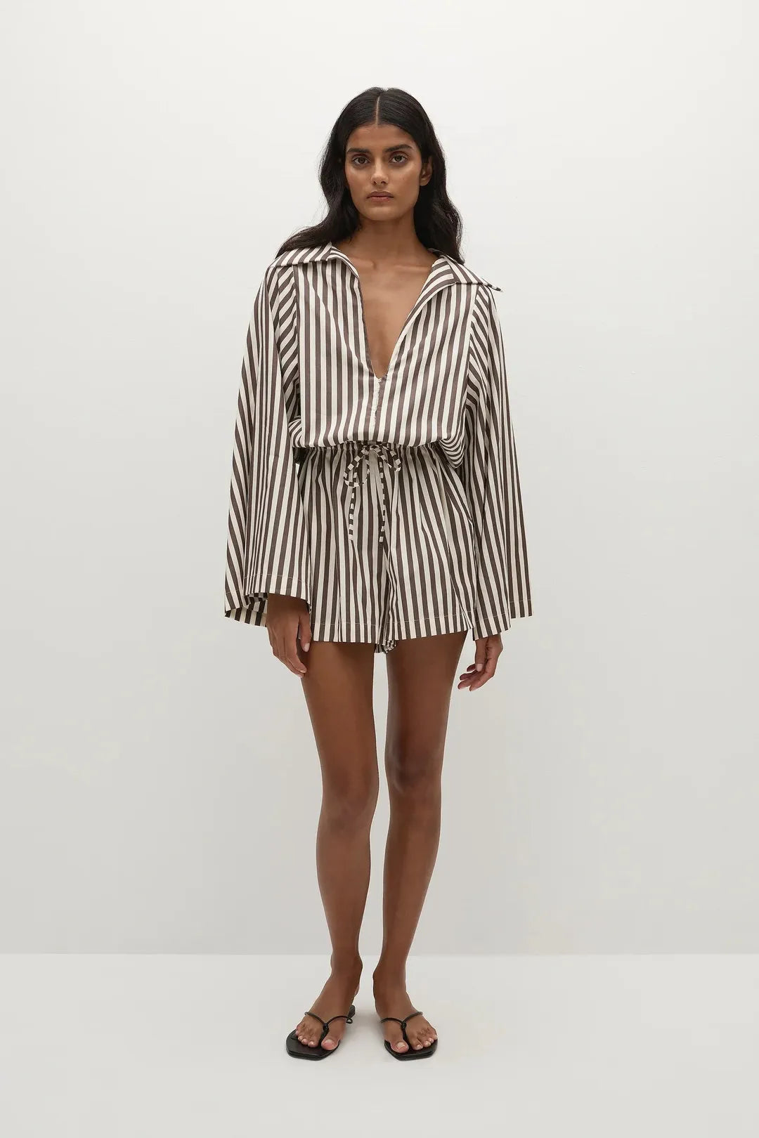 Aksel playsuit, norway stripe espresso