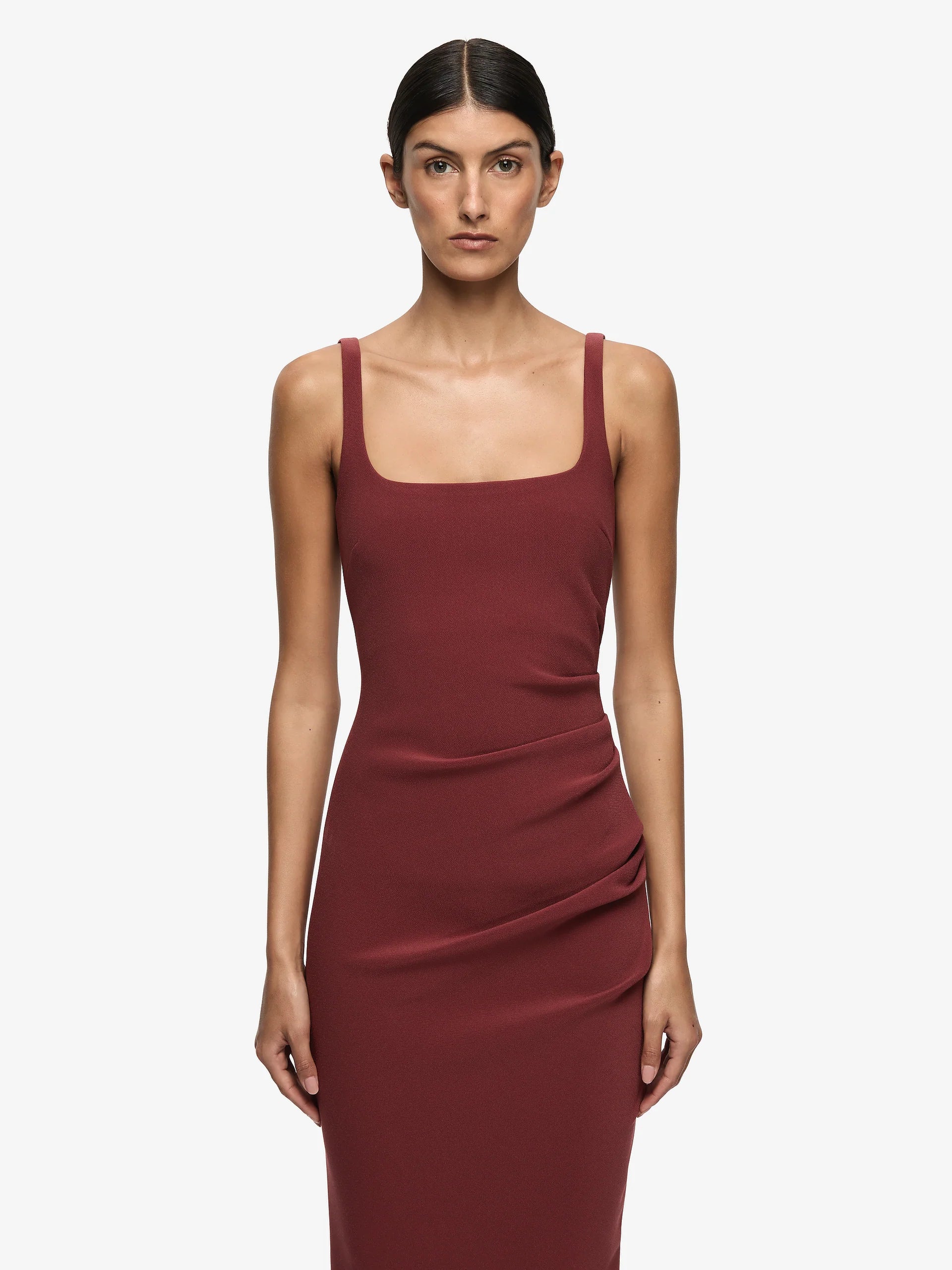 Karina tuck midi dress, sangria