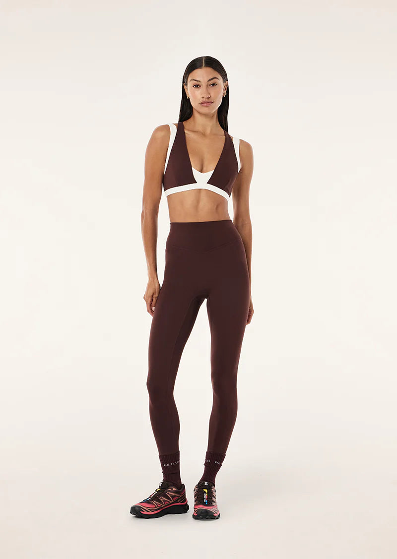 Signature full length legging, mahogany/whisper white