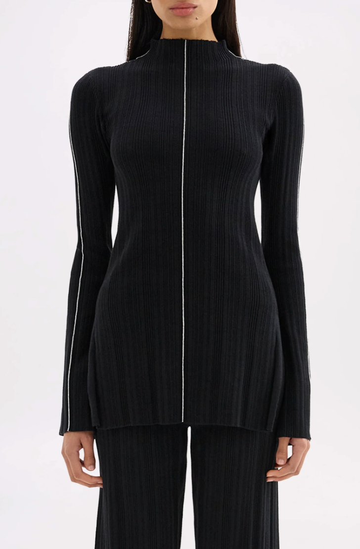 Sedona knit top, black