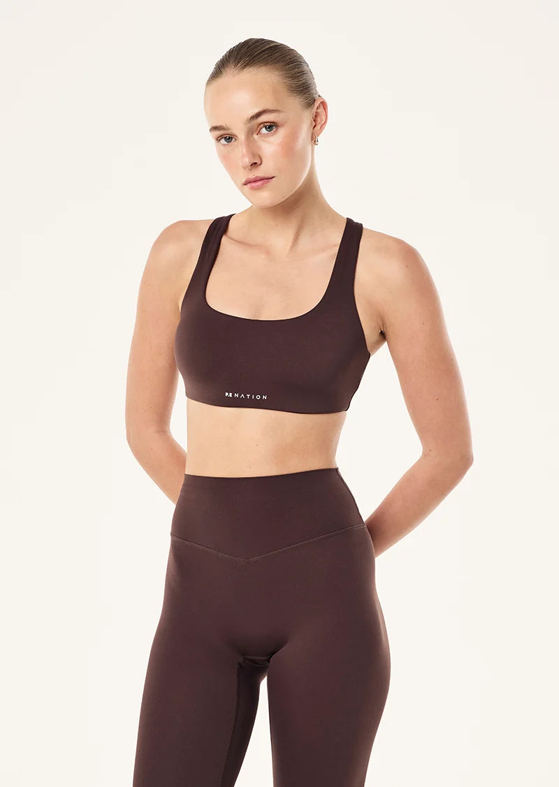 Signature scoop sports bra, dark plum