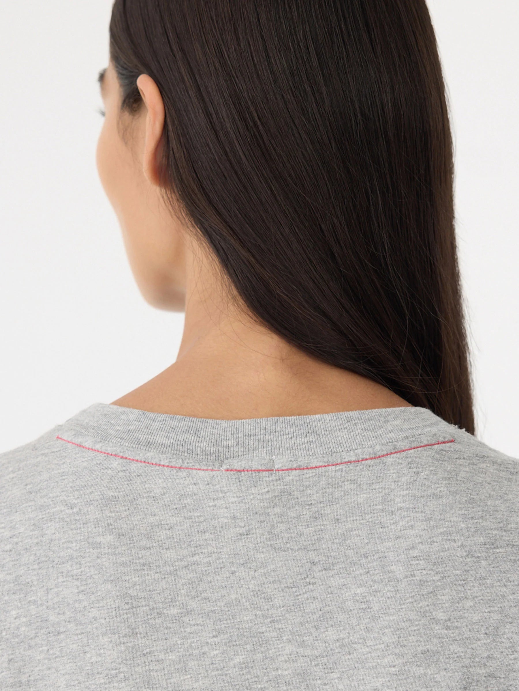 Slouch dot print t-shirt, grey marle/Heritage red