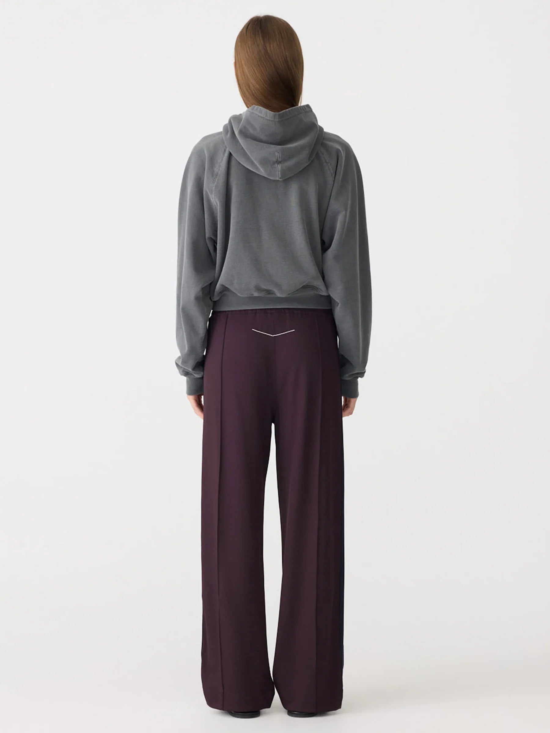 Twill Stripe Detail Pant, Dark plum/ink