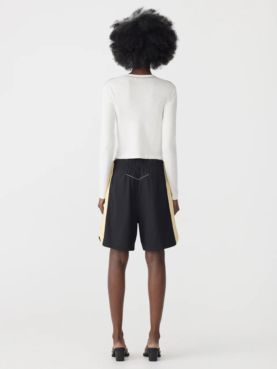 Pique basketball short, black/lemon glaze