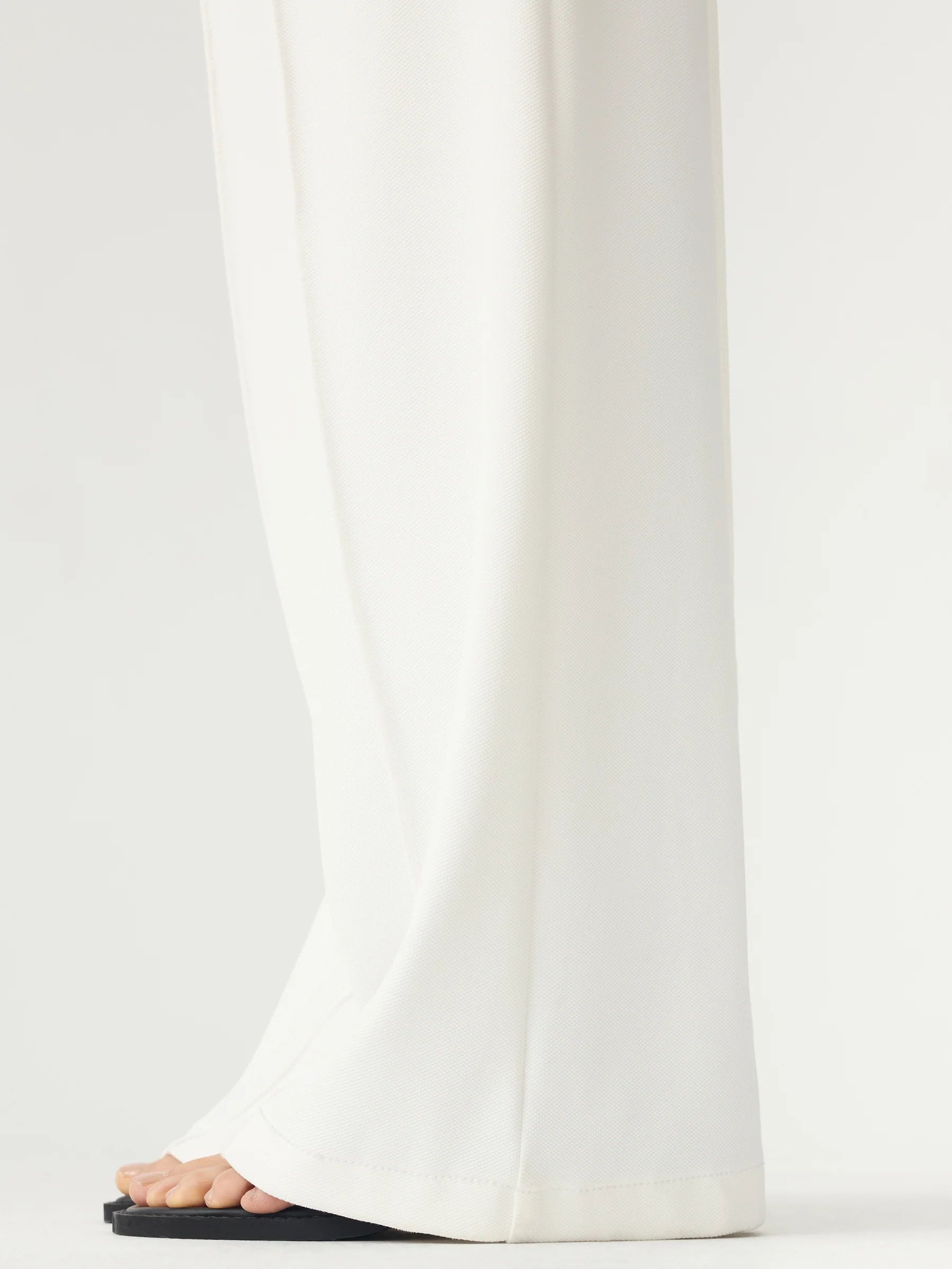 Refined pinstitch pants, white