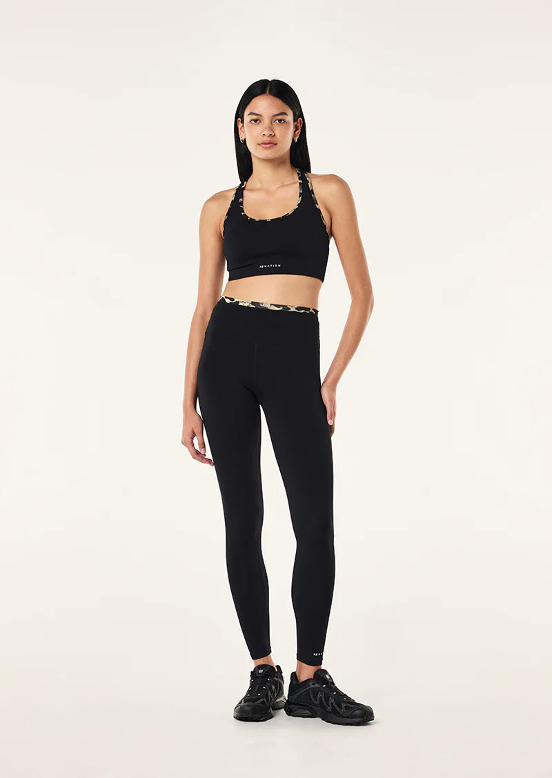 Stellar sports bra, black & leopard