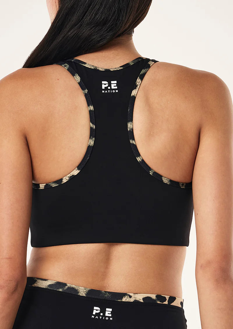 Stellar sports bra, black & leopard
