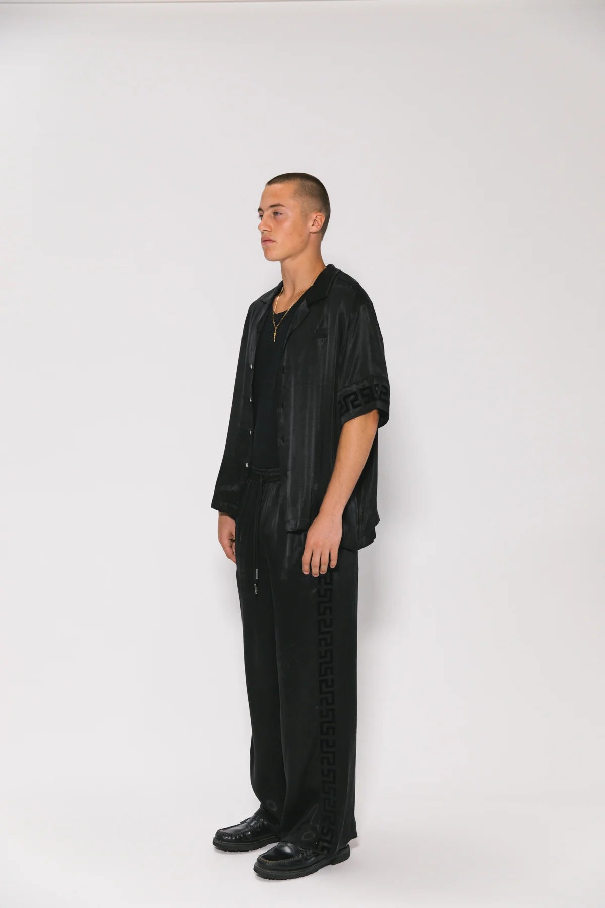 Panel geo vacay pant, blac
