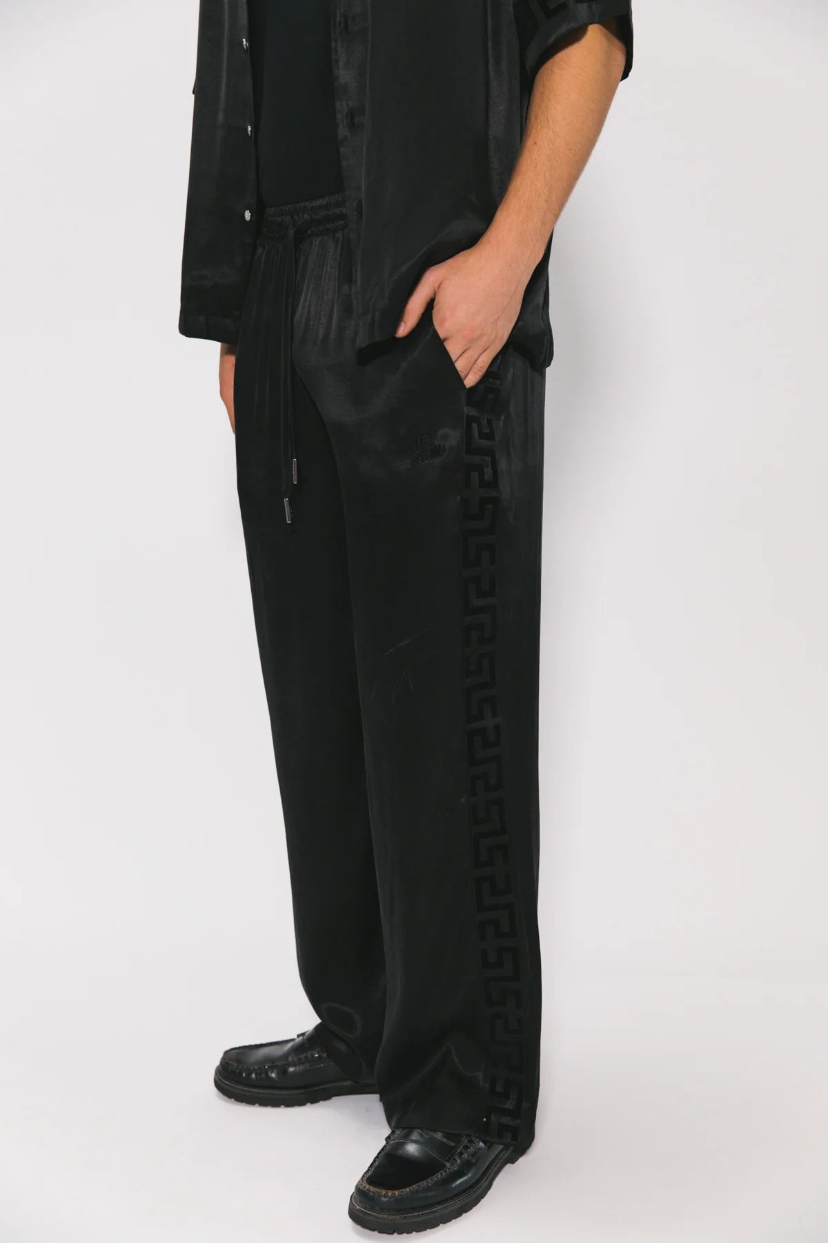 Panel geo vacay pant, blac