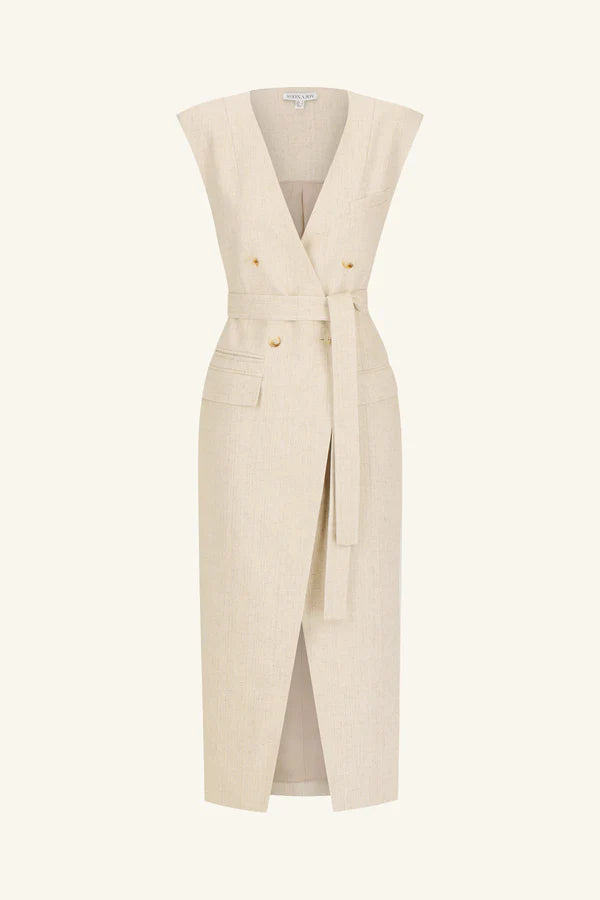 Newman Sleeveless Blazer Midi Dress